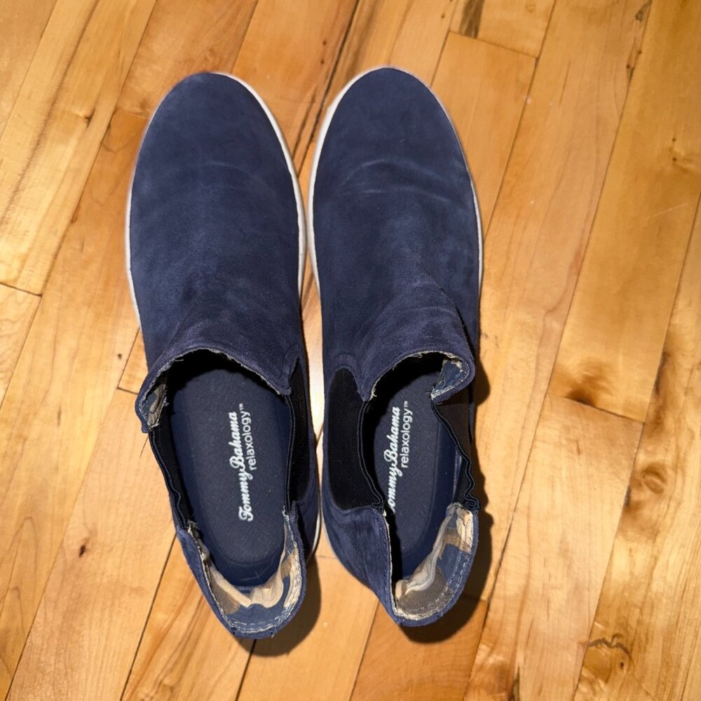 Tommy Bahama Women's Suede Cove Palms Relaxology Ankle Bootie Navy Size‎ 10 - Picture 6 of 9